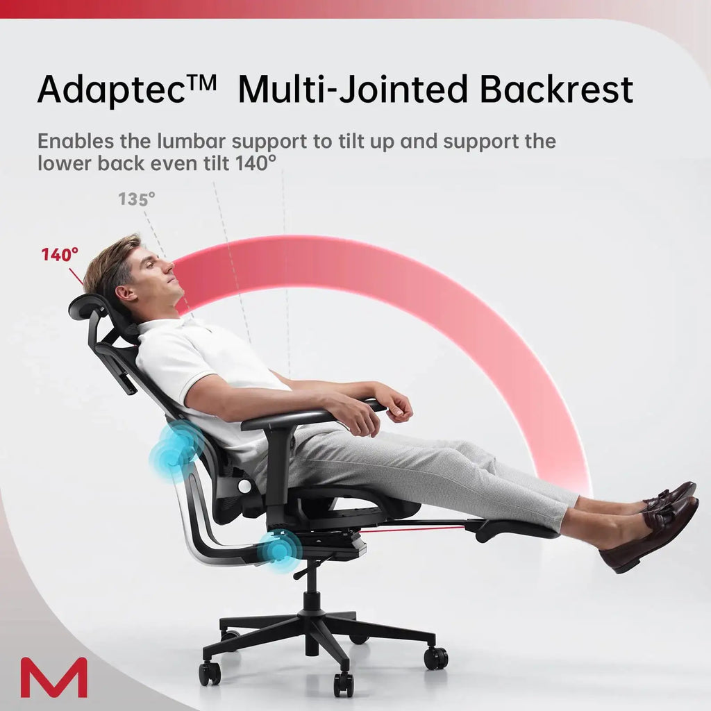 Ergonomic Office Chair With Footrest Home Office Chair With Soft Rubber Lumbar Support Tilt Mesh Computer Chair