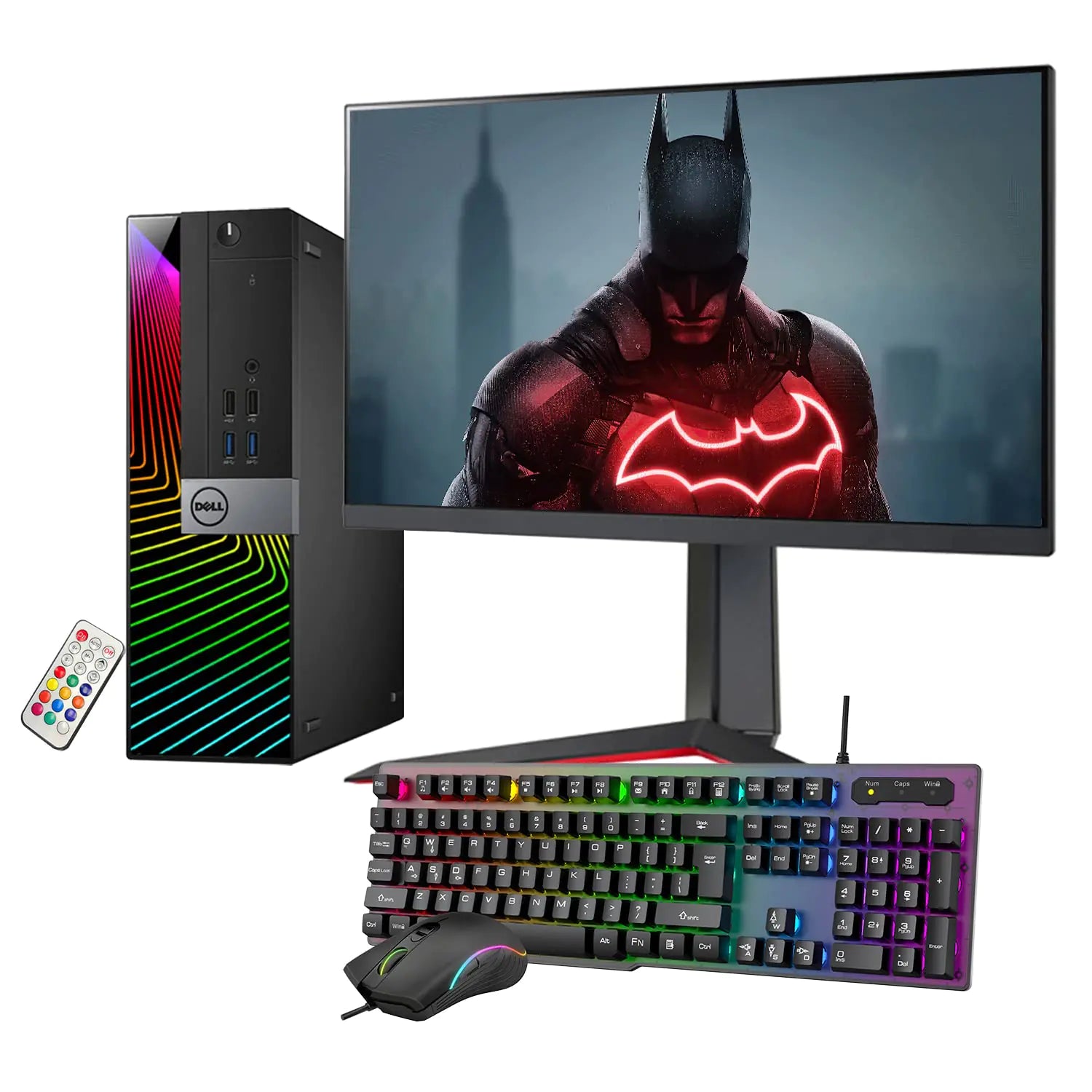 Dell RGB Gaming PC with 24 Inch Gaming Monitor OptiPlex Desktop Computer Intel i7-6700 Processor 3.40 GHz NVIDIA GeForce GT 1030 2GB 16GB RAM 512GB SSD Win 10 Pro WiFi HDMI (Renewed)