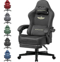 GTPLAYER Gaming Chair Fabric with Pocket Spring Cushion Big and Tall Gaming Chair 350LBS High Back Computer Chair with Footrest for Adults Lumbar Support Swivel Game Chair for Office Light Black