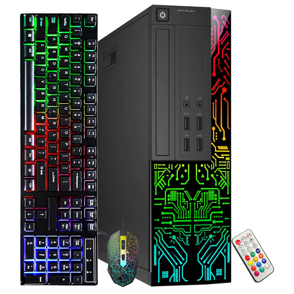 Dell Gaming OptiPlex Desktop RGB Computer PC | Intel Core i5 3.2Ghz | AMD RX 550 GDDR5 | 16GB RAM 512GB SSD | RGB Gaming Keyboard & Mouse WiFi | Windows 10 HDMI (Renewed)